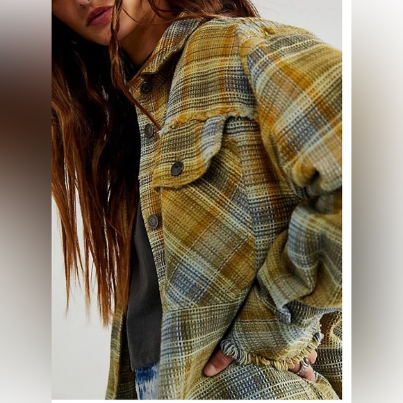 Free People Anneli Plaid Shirt Jacket - Picture 3 of 6